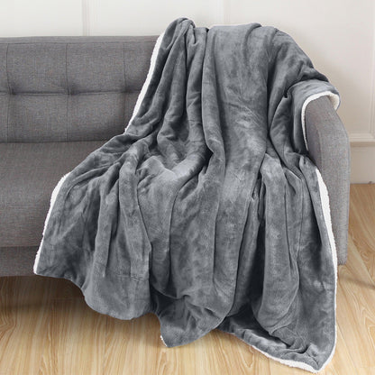 Elegant Comfort Reversible Sherpa Throw Blanket - Sherpa Back Throw Blanket