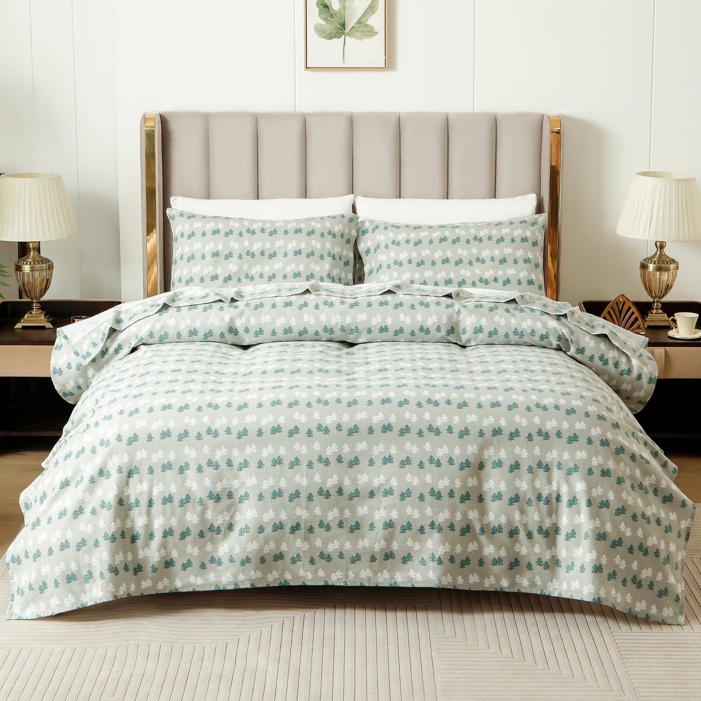 Mocassi 4-Piece Holiday Cotton Flannel Sheet Set - 100% Turkish Cotton