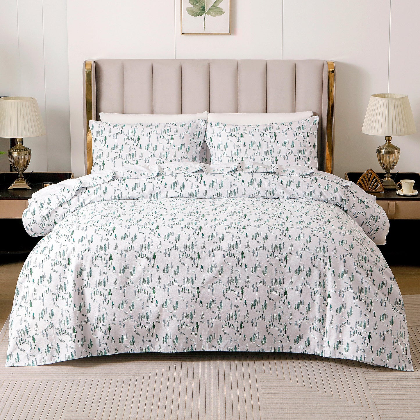 Elegant Comfort 4-Piece Holiday Cotton Flannel Sheet Set - 100% Turkish Cotton