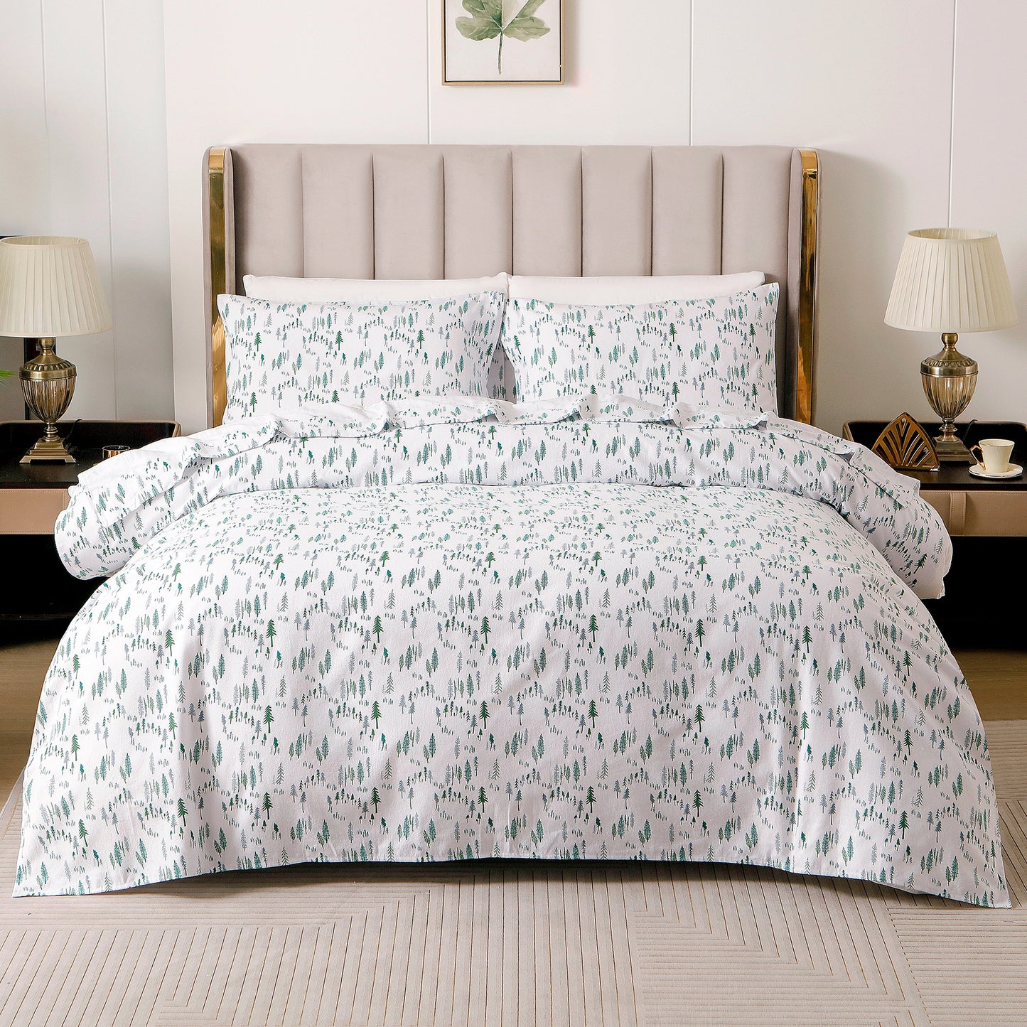 Mocassi 4-Piece Holiday Cotton Flannel Sheet Set - 100% Turkish Cotton