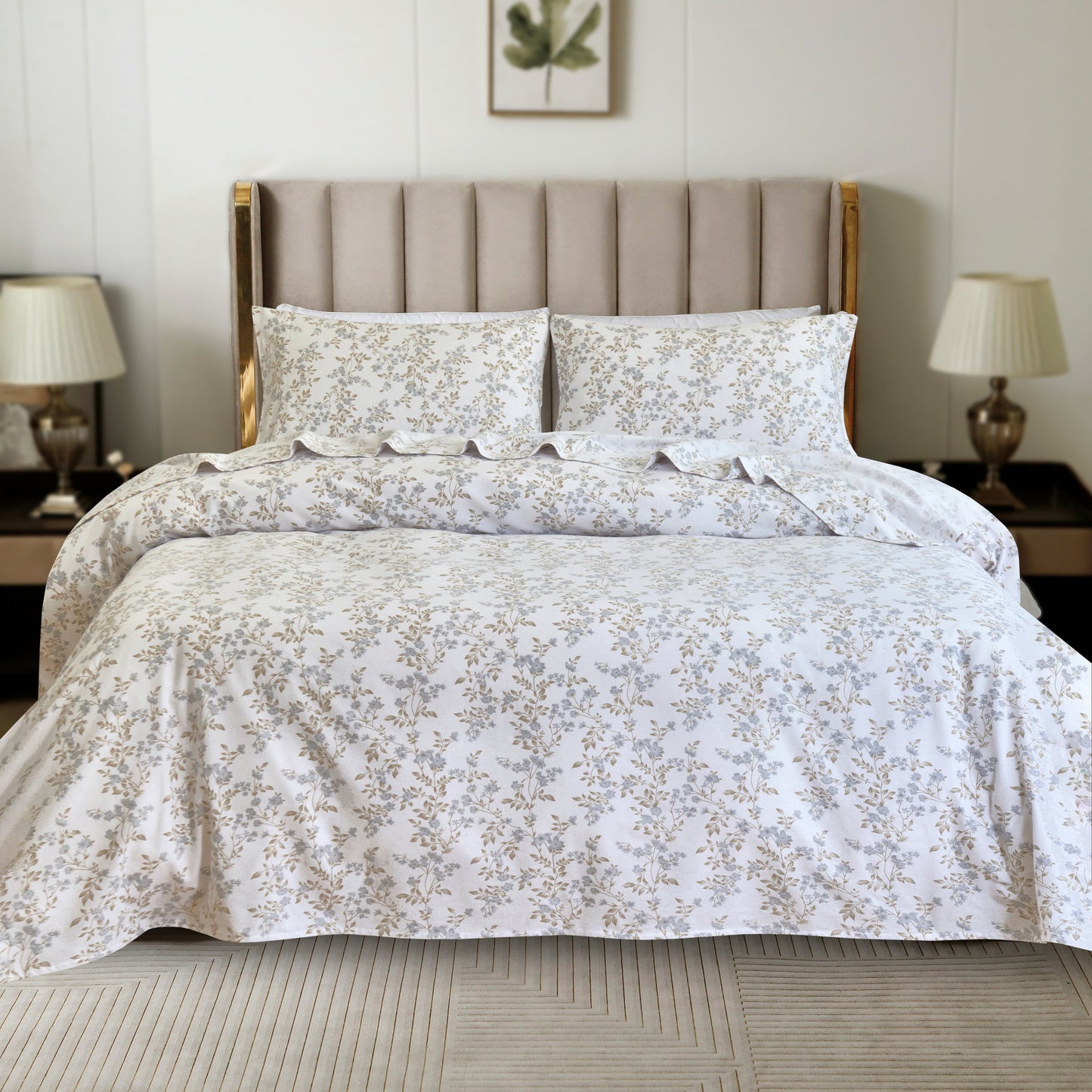 Mocassi 4-Piece Holiday Cotton Flannel Sheet Set - 100% Turkish Cotton