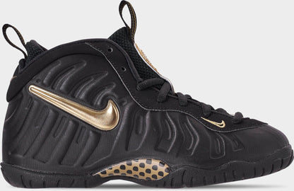 Preschool Nike Air Foamposite Pro 'Black Metallic Gold' - 843755-010