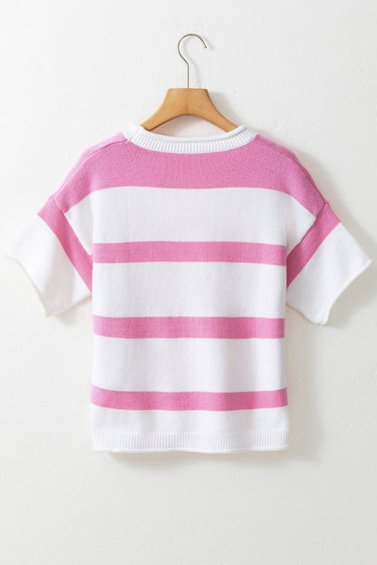Threaded Pear Summer Sleeve Lightweight Knitted Top