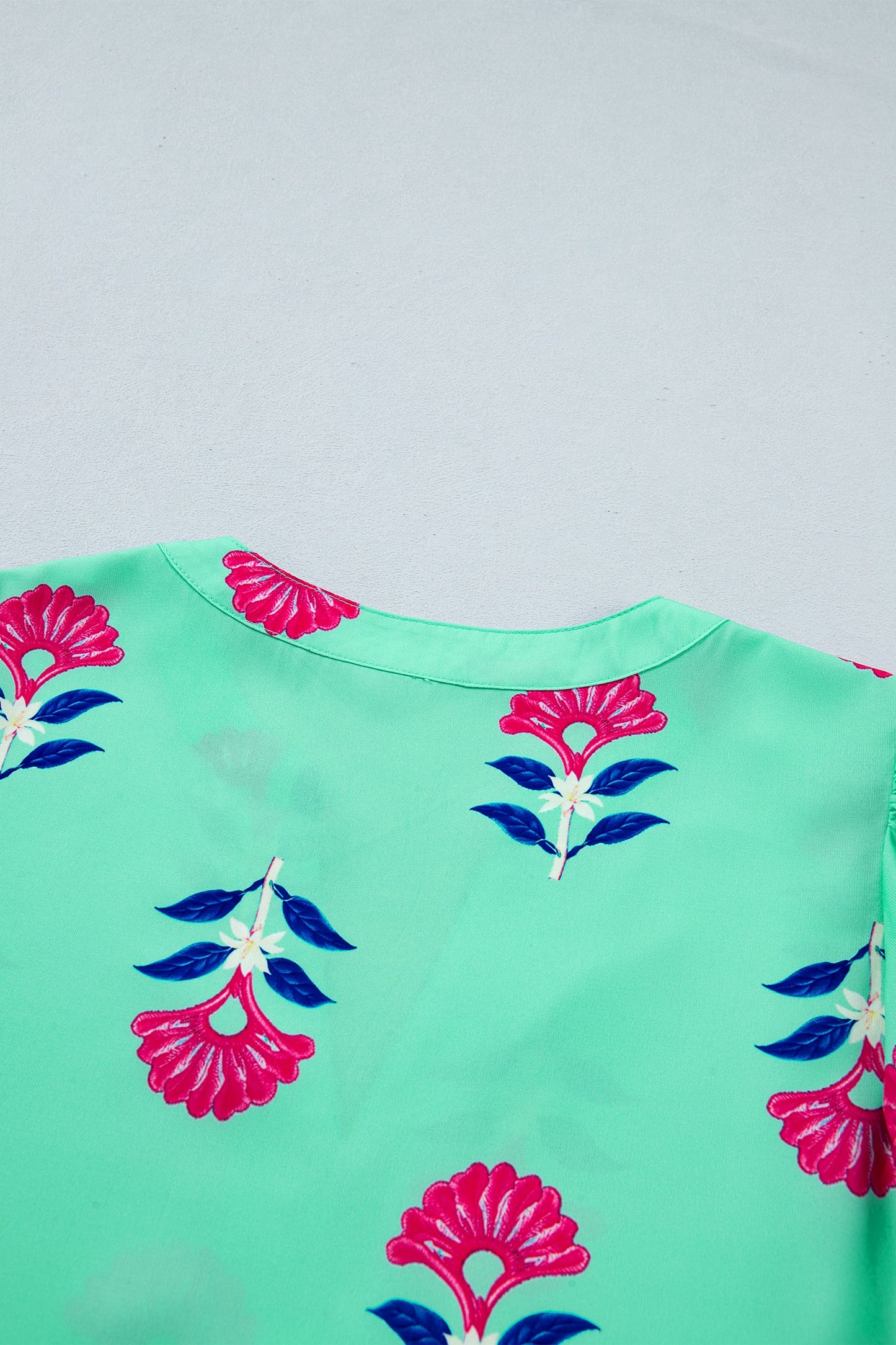 Threaded Pear Gianna Floral Flutter Sleeve Blouse
