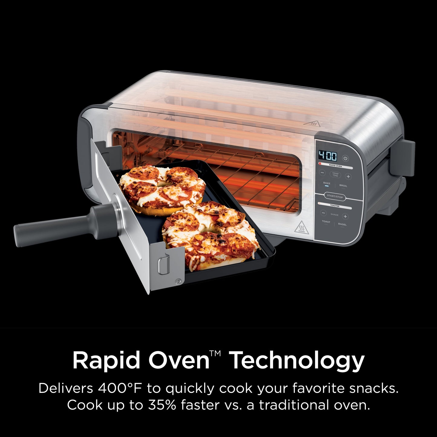 Ninja Foodi 2-in-1 Flip Toaster Oven ST100 in Stainless Steel