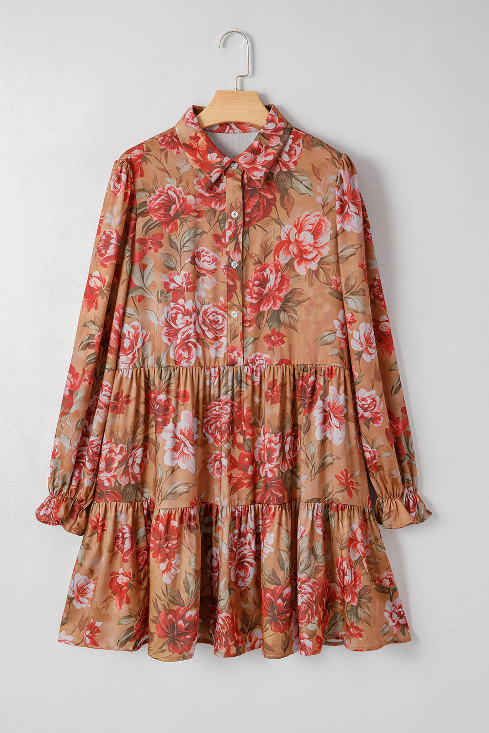 Threaded Pear Maddie Ruffle Mini Dress Long Sleeve Top
