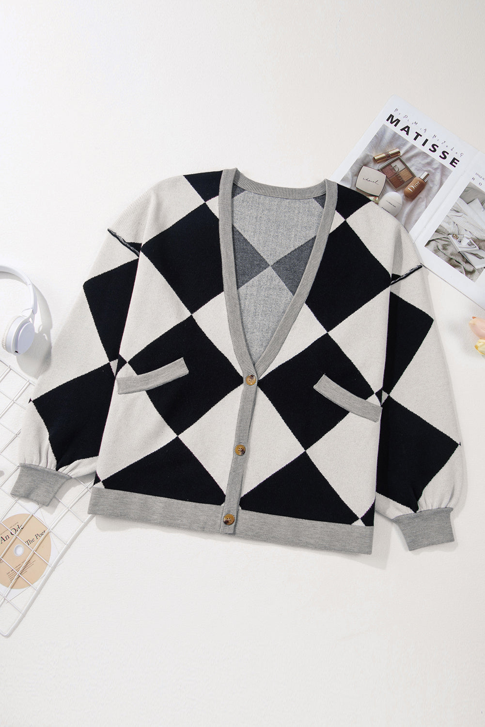 Threaded Pear Sutton Buttoned Loose Cardigan