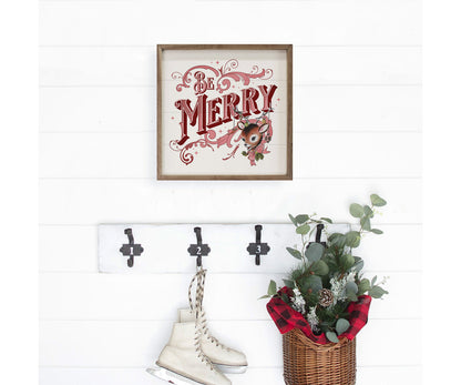 Kendrick Home Pink Be Merry Deer White