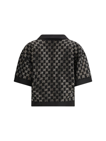 Top Wool Lamé Tweed Black
