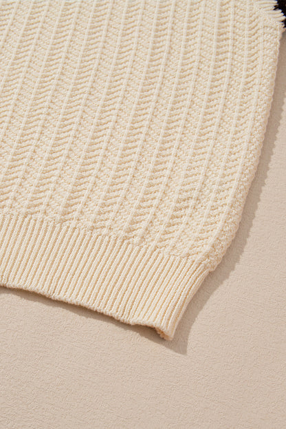 Threaded Pear Sophia Knit Short Sleeve Sweater