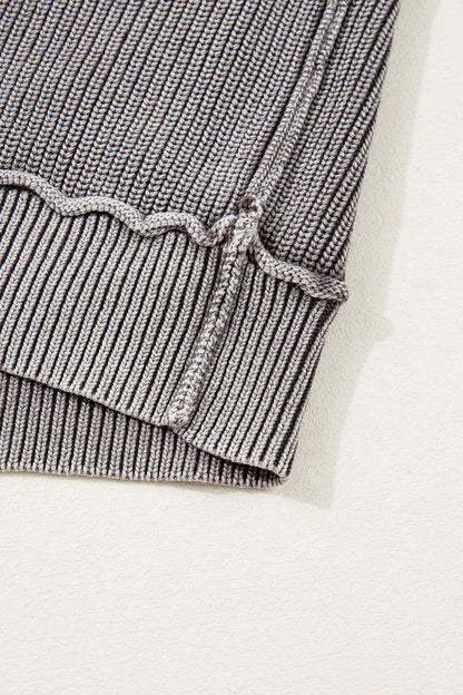Threaded Pear Sunny Patchwork Knit Open Sweater