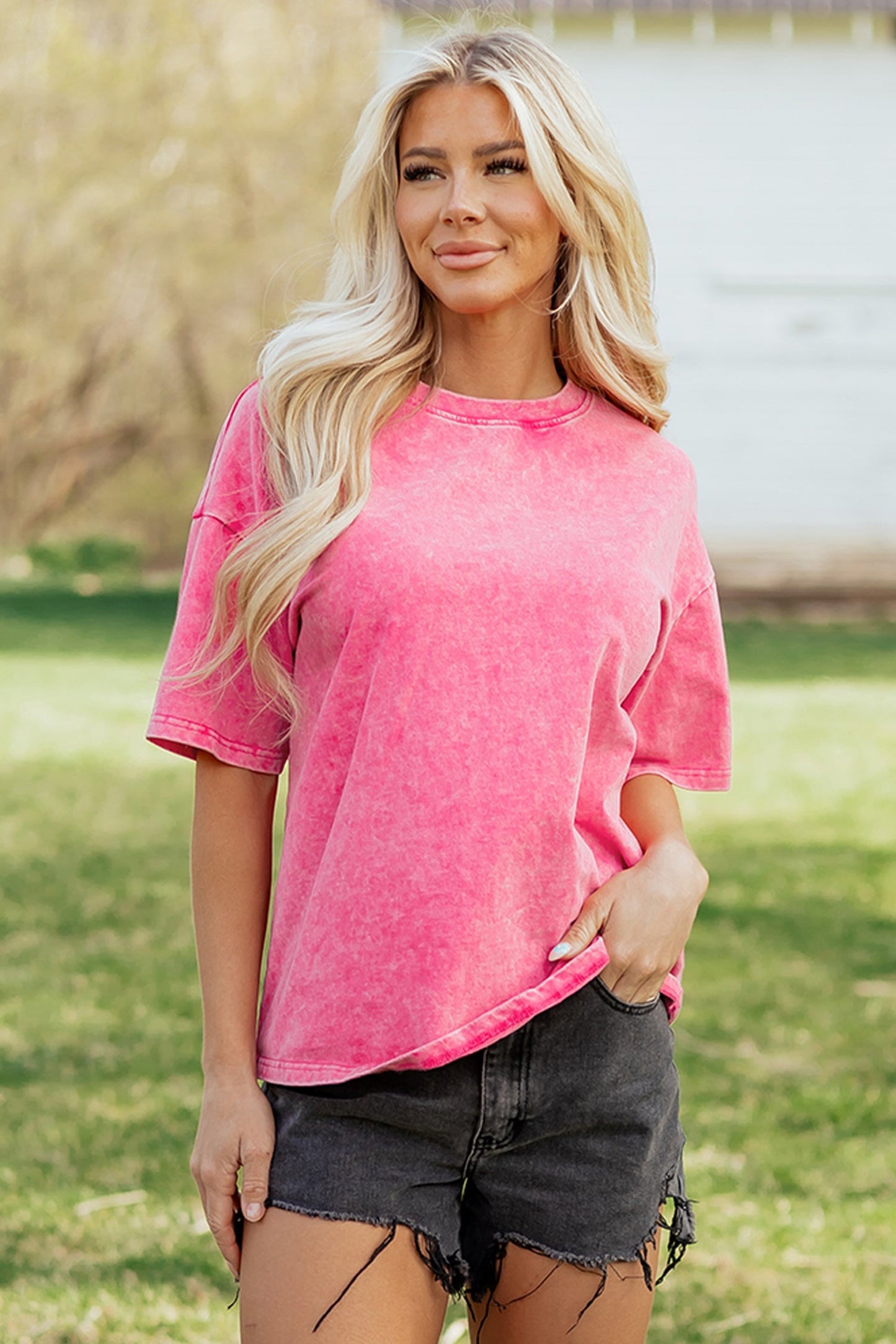 Threaded Pear Neriah Mineral Washed Oversize Tee
