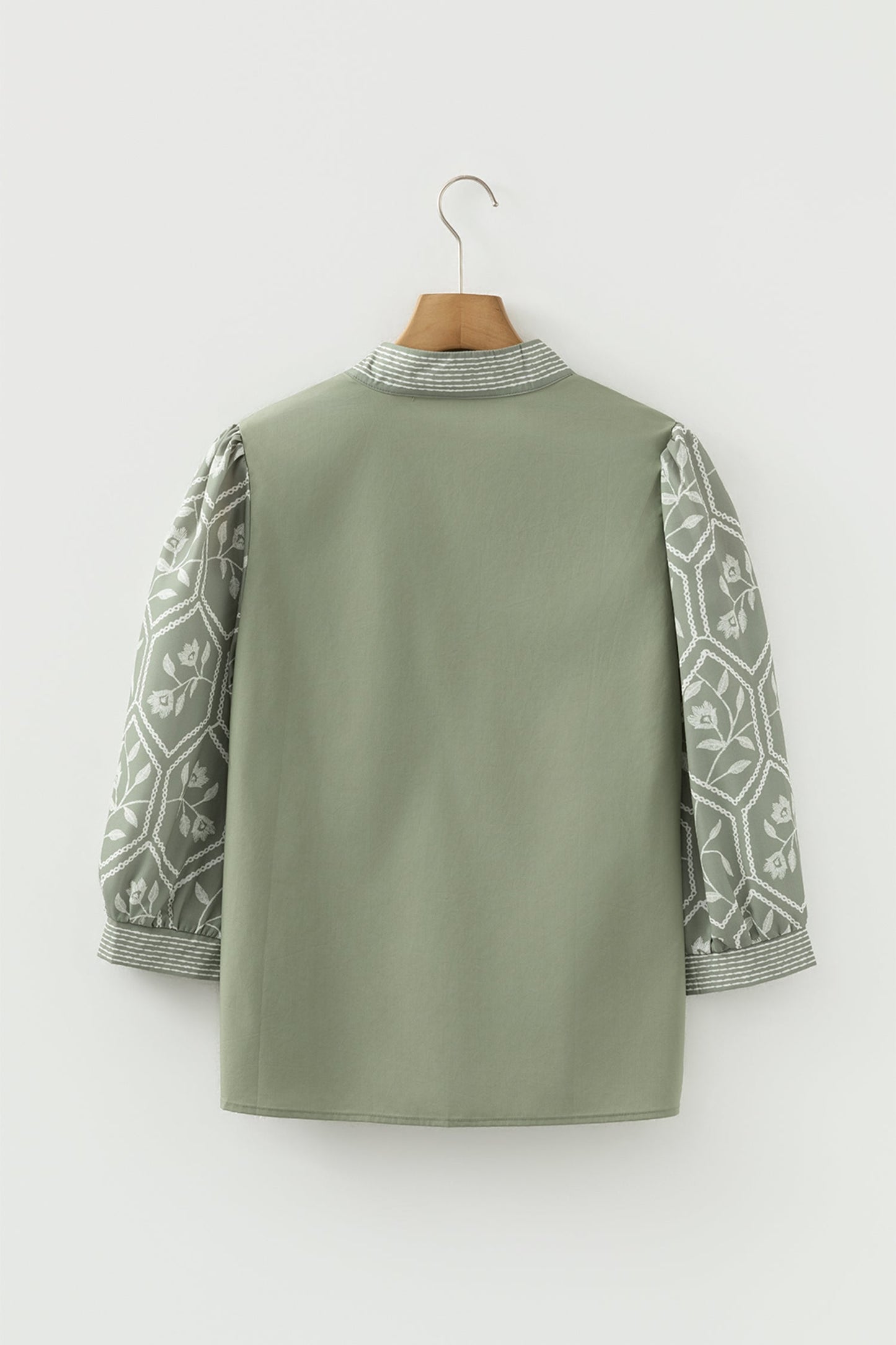 Threaded Pear Kaiya Sleeve Contrast Patchwork Blouse