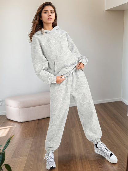 Women’s Plus Size Lounge Set – Oversized Hoodie & Baggy Sweatpants