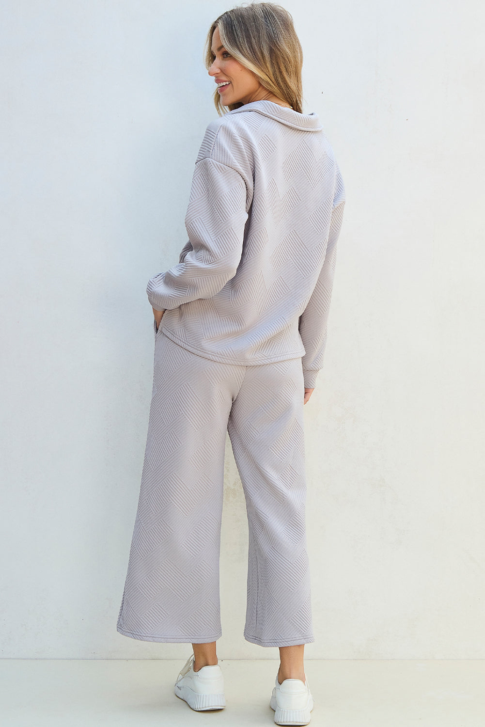 Threaded Pear Laylah Textured Top and Pants Set
