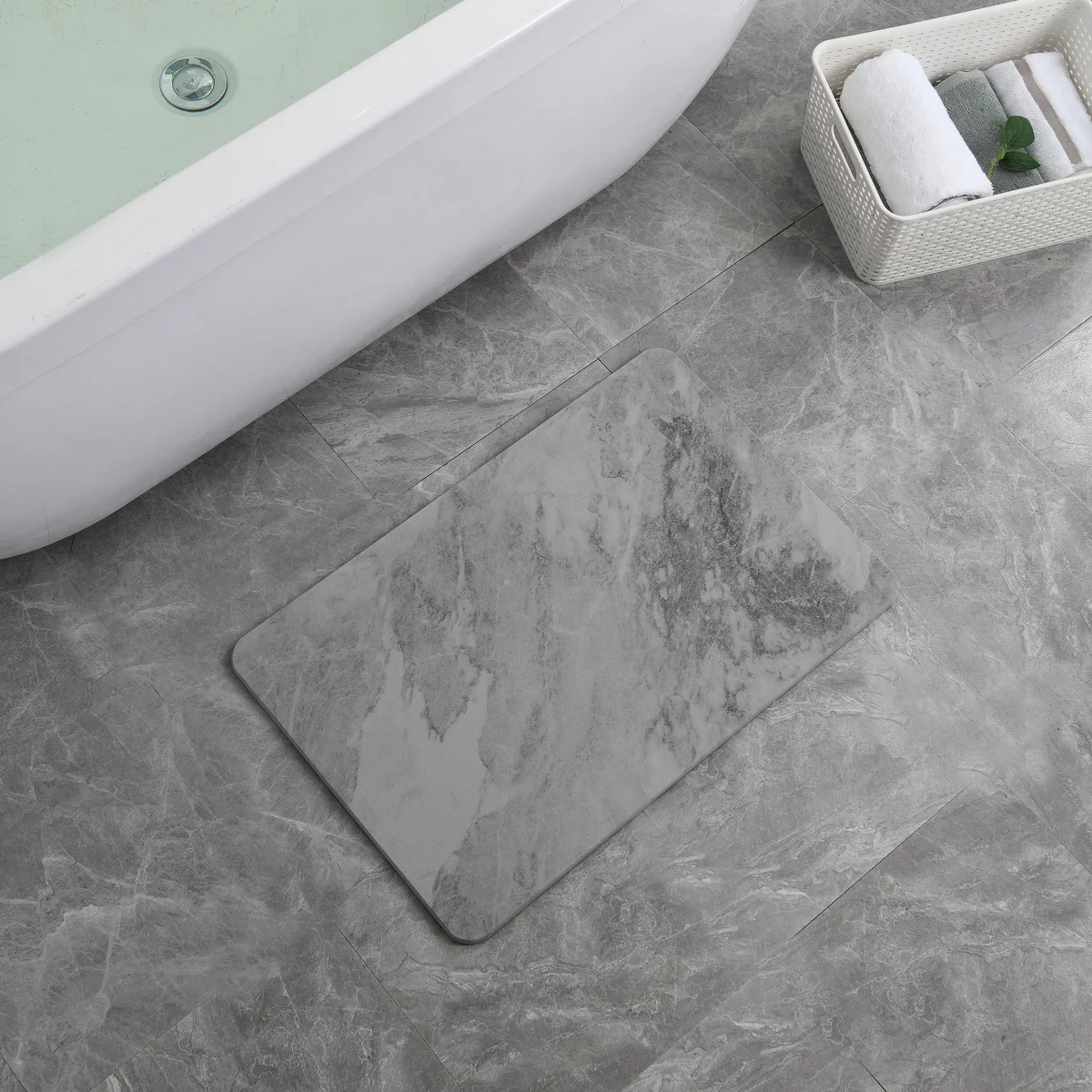 4 Colors! - 24'' x 15'' Diatomaceous Quick-Drying Stone Bath Mat