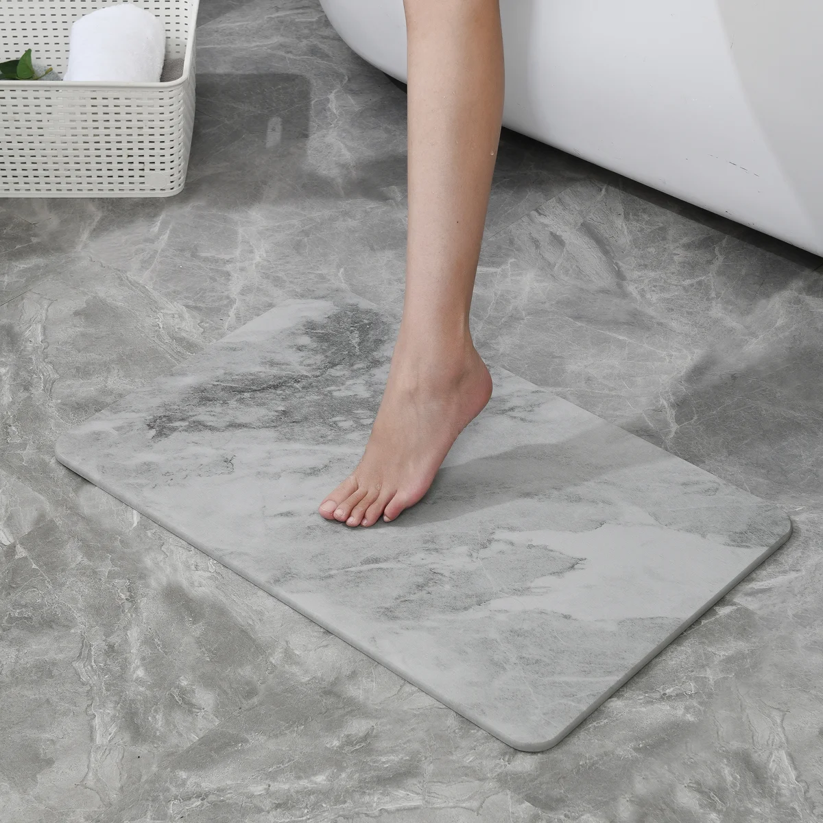 4 Colors! - 24'' x 15'' Diatomaceous Quick-Drying Stone Bath Mat