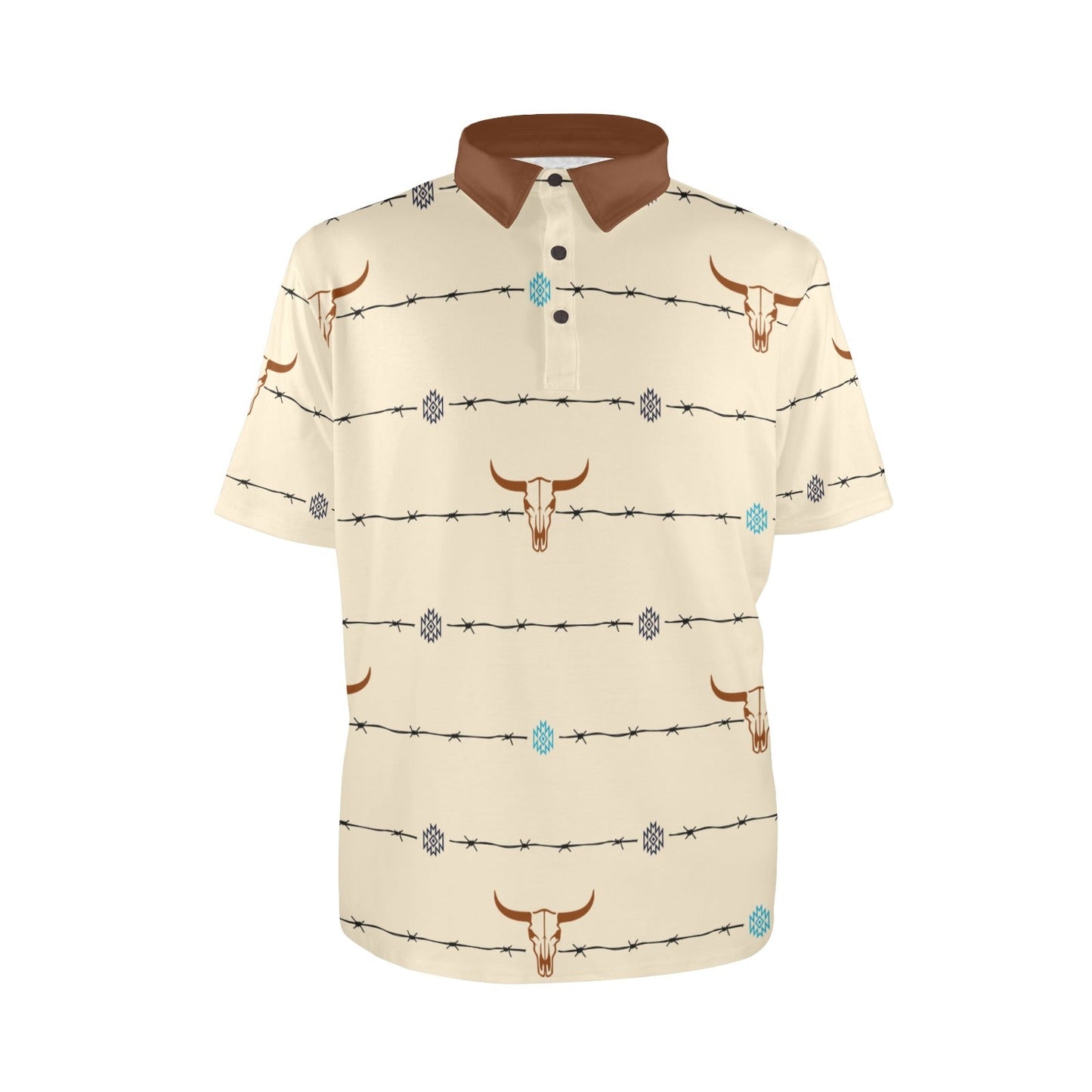 Baha Ranch Barbwire Aztec Polo Shirt