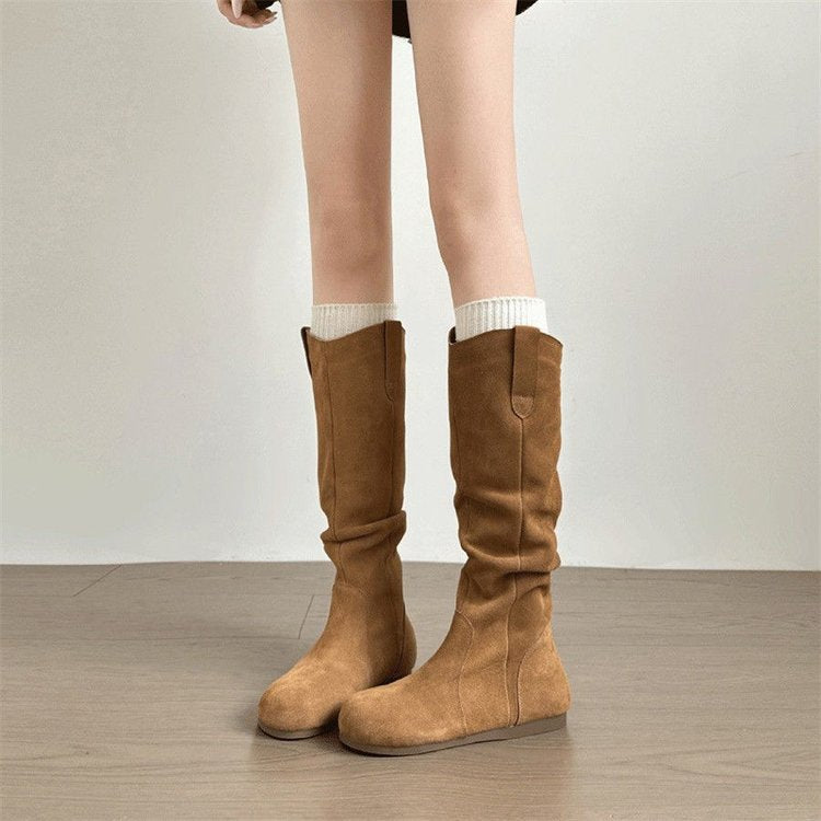 🖤 Creeper Knight Flat Heel Cowboy Boots for Women