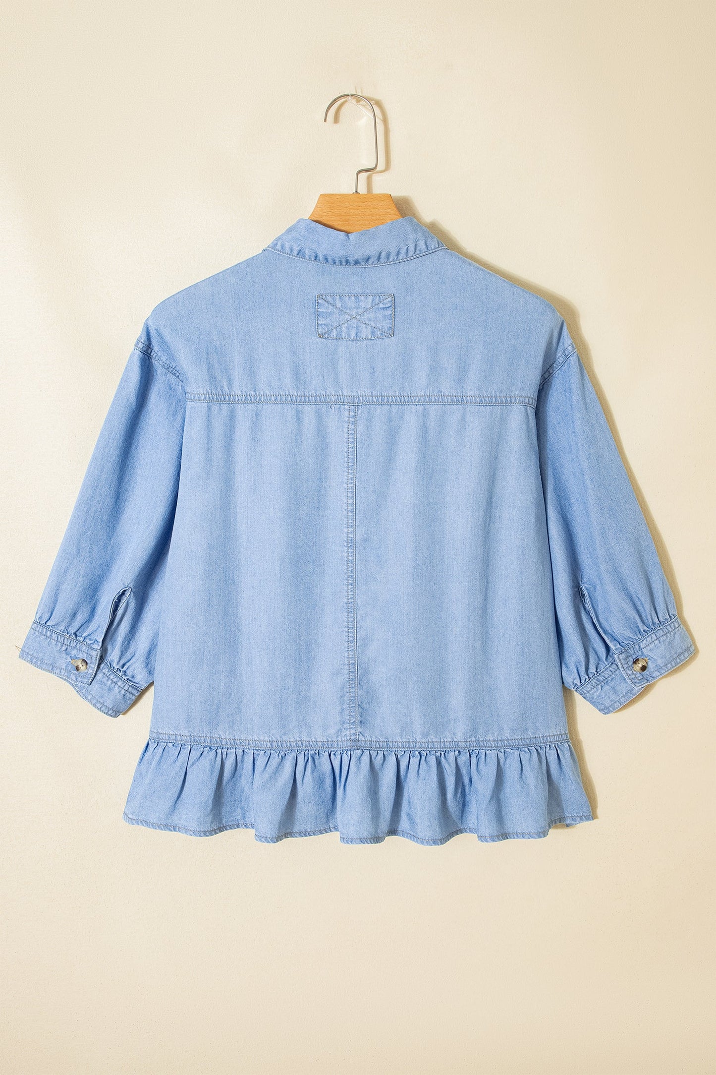 Threaded Pear Daphne High Low Chambray Shirt