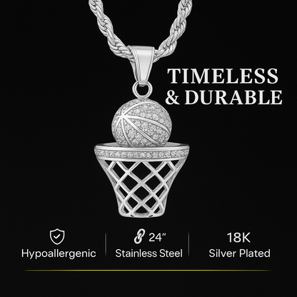 SWISH Basketball Pendant Necklace