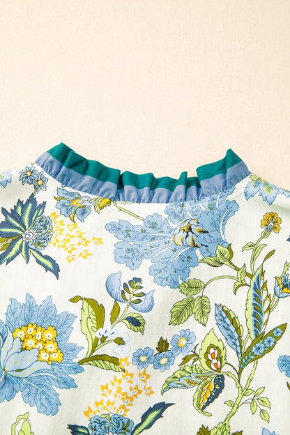 Threaded Pear Alisson Short Sleeve Floral Plus Blouse