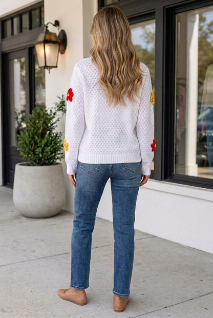 Threaded Pear Zayleigh Textured Knit Sweater