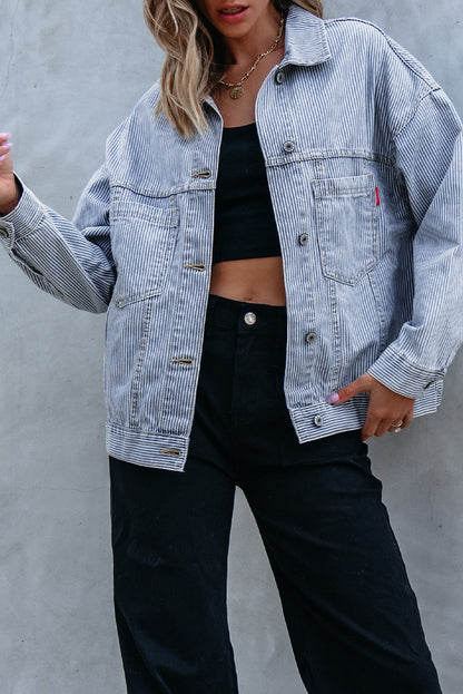 Threaded Pear Ella Wind Washed Oversize Jacket
