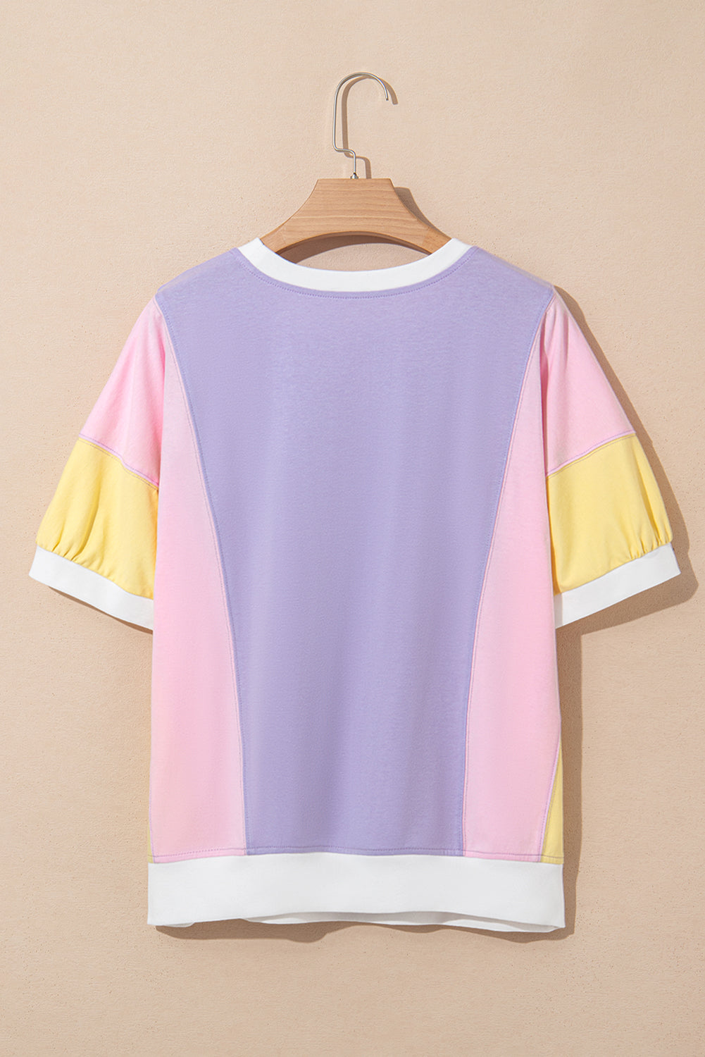 Threaded Pear Zoe Patchwork Half Sleeve Oversized Top