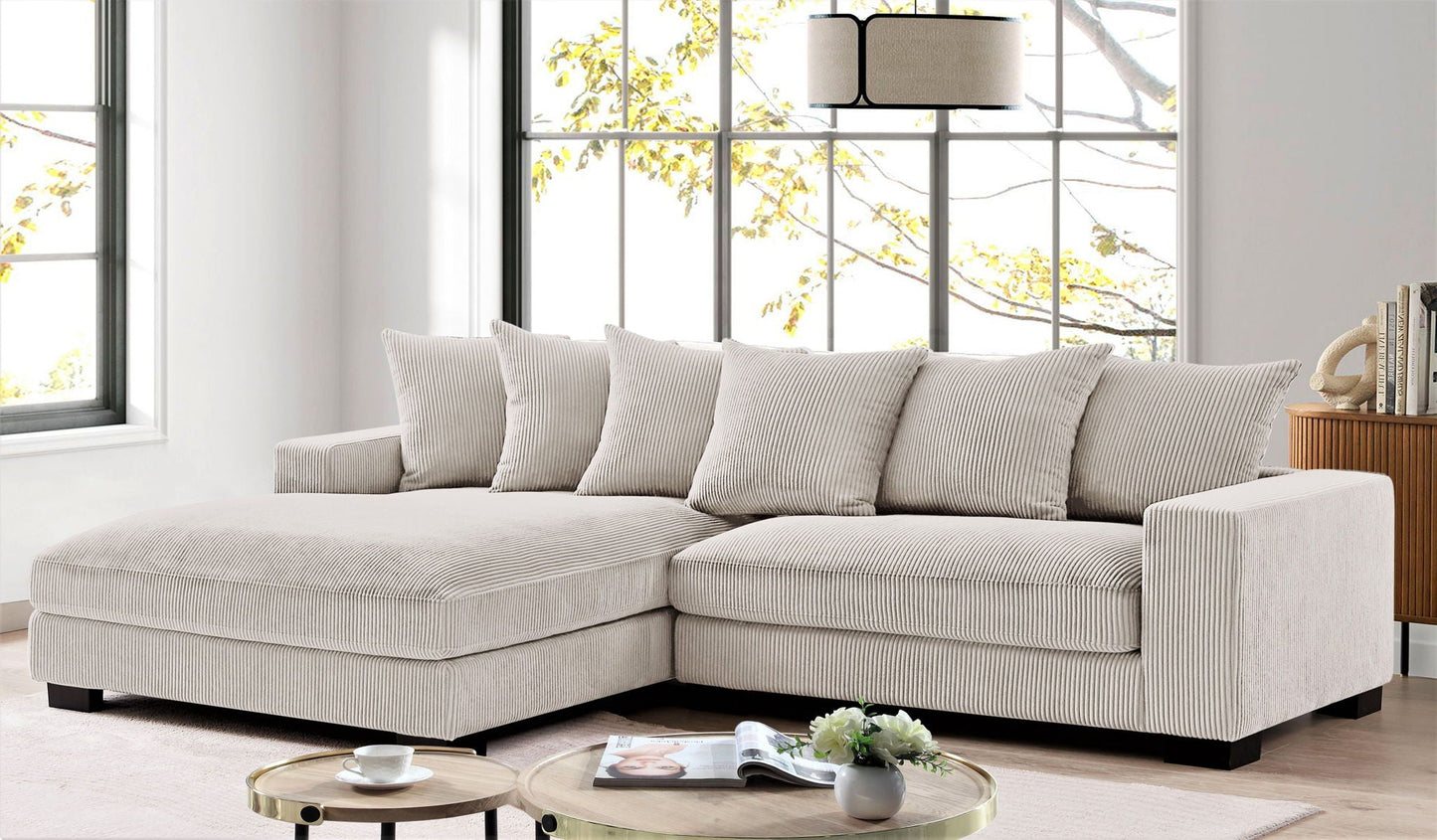 Luxe - Oversized 2 Piece Sectional Couches for Living Room, L Shaped Sofa With Chaise
