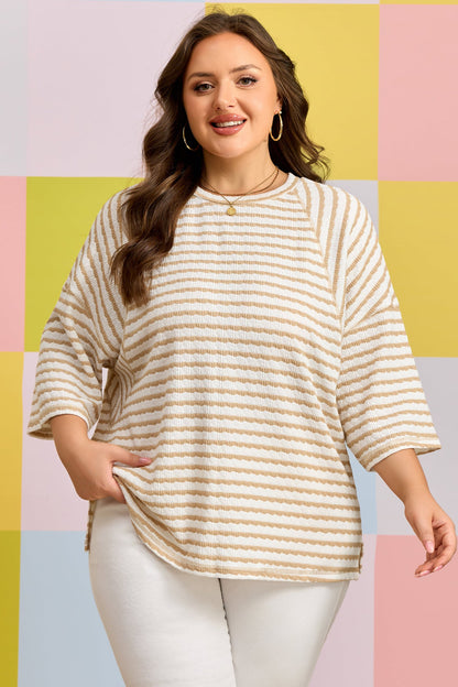 Threaded Pear Liv Detail Half Sleeve PLUS Top