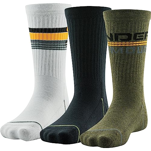 Under Armour Youth Phenom Crew Socks - Marine Od Green Assorted