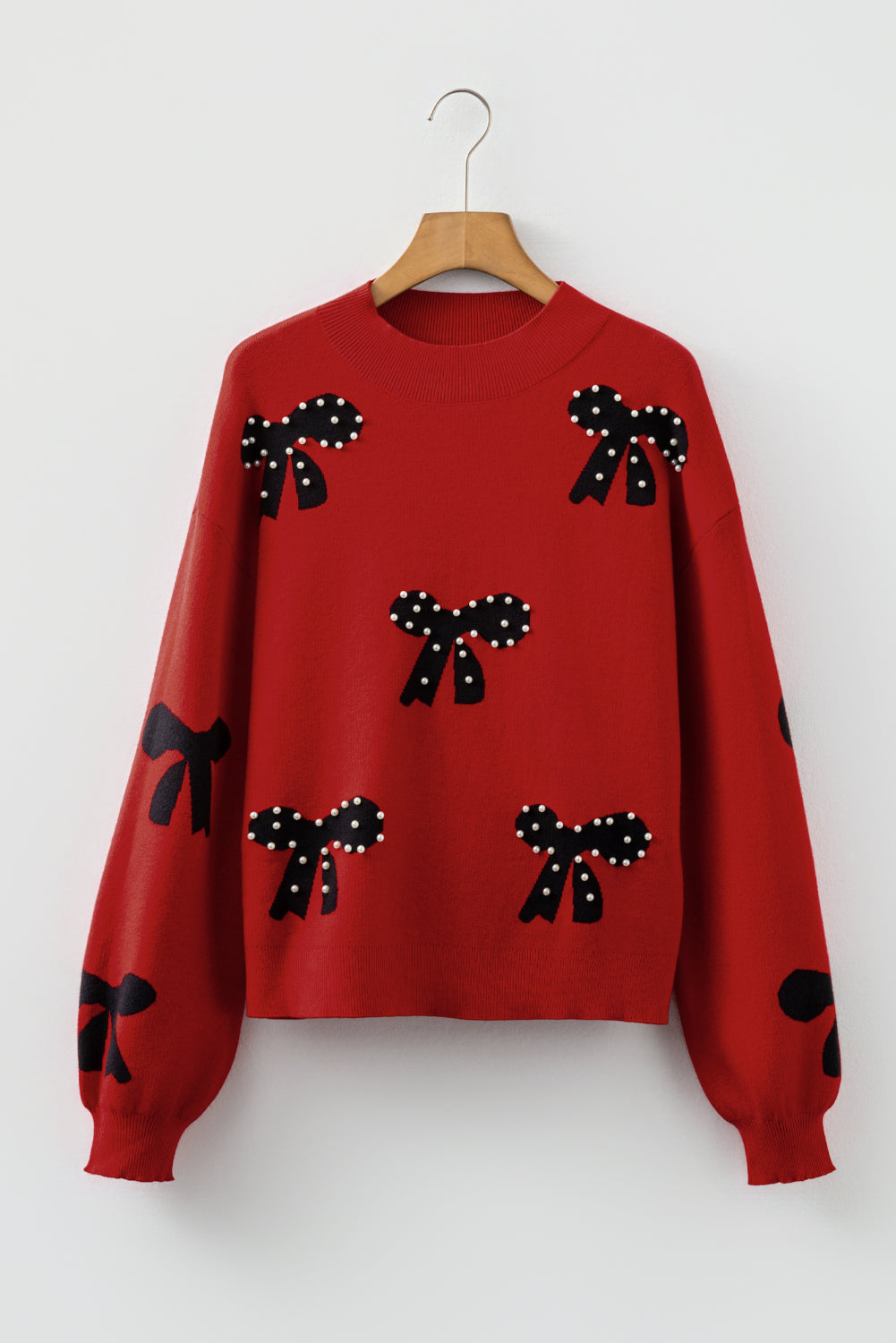 Threaded Pear Eleanor Bow Pattern Loose Sweater