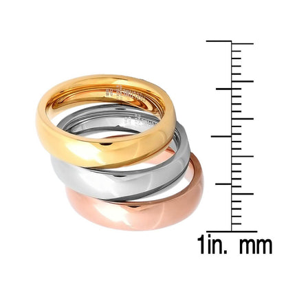 Set Of 3 Tri-Color Wedding Band Ring