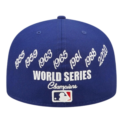New Era Los Angeles Dodgers Crown Champs WS Fitted Hat Blue Men Fitted Hat