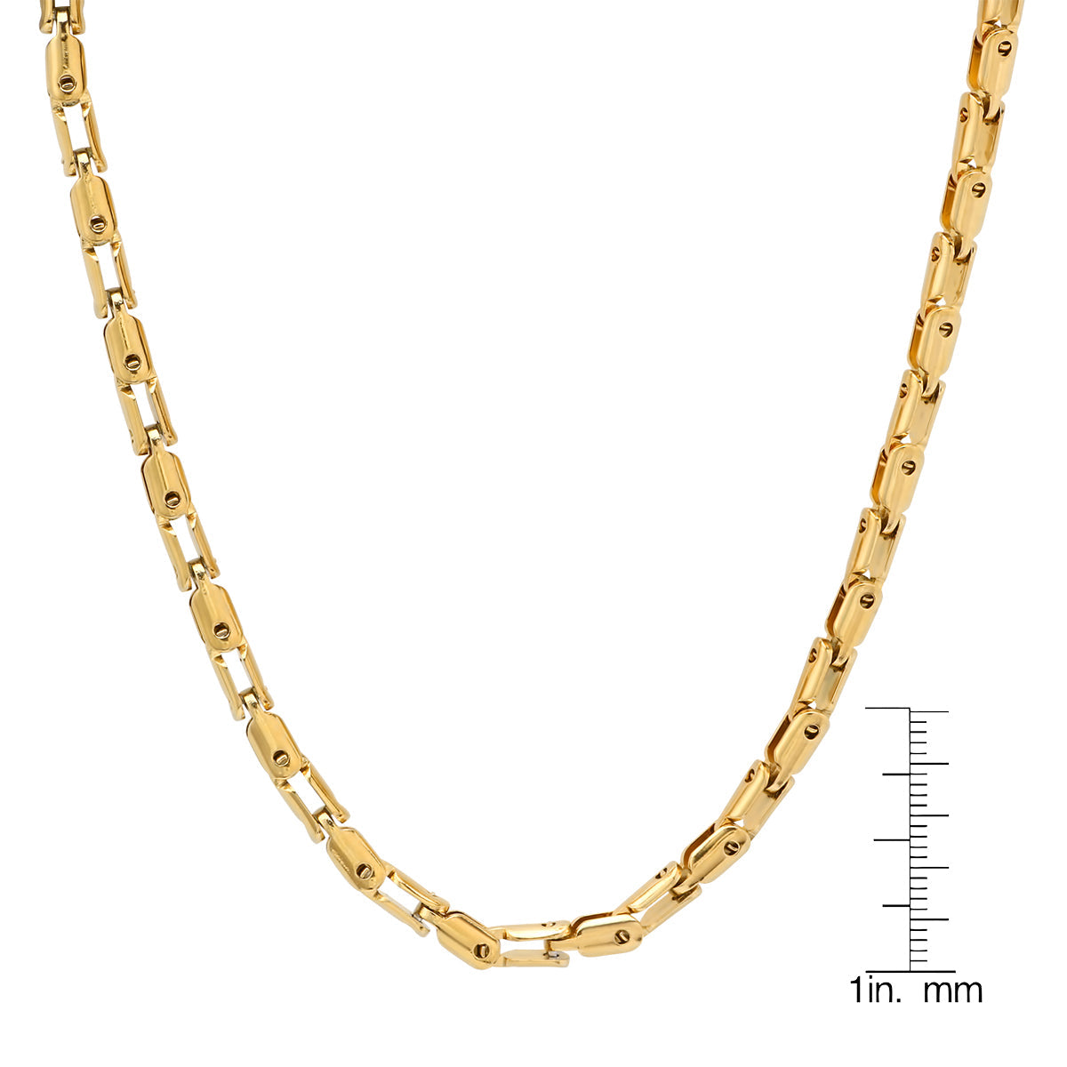 Gold Rectangular Link Chain Necklace