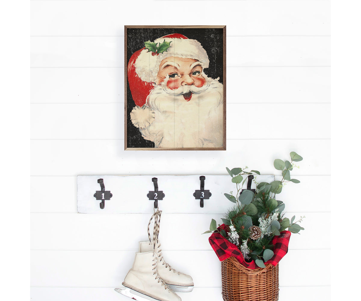 Kendrick Home Rosy Cheeks Santa Black