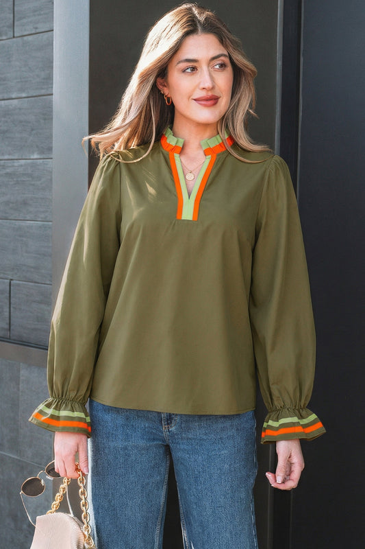Threaded Pear Marie Long Sleeve Blouse Long Sleeve Top
