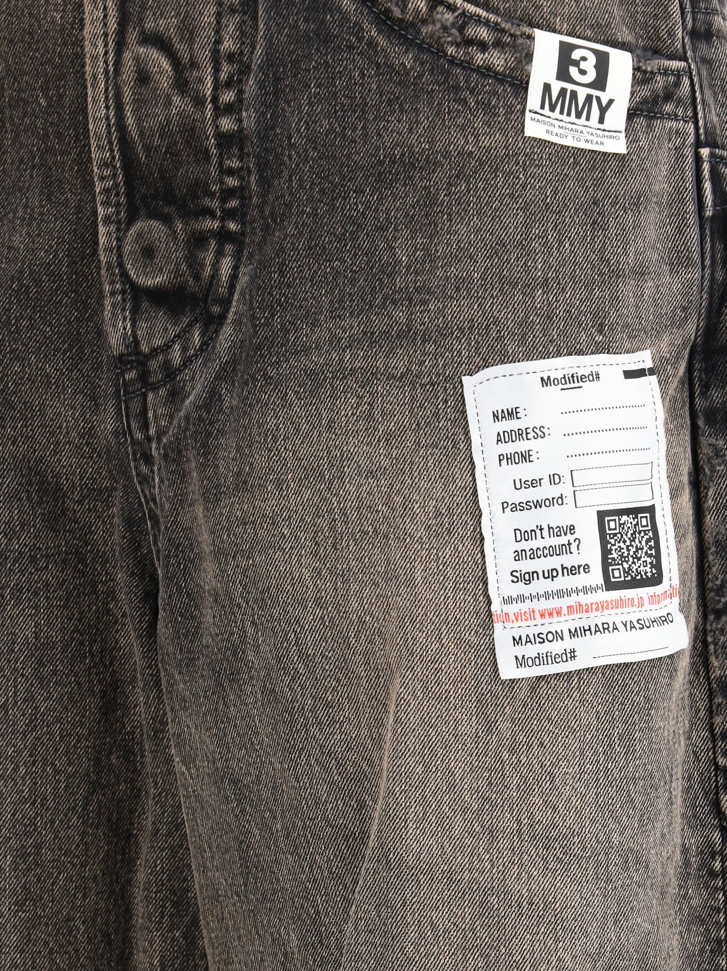 Wide Denim Jeans 'Amateur Sewn Like' Black