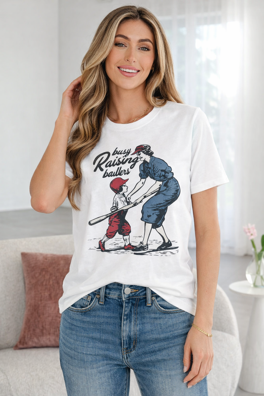Tilly Ballers Cool Mom Tee - White / Size