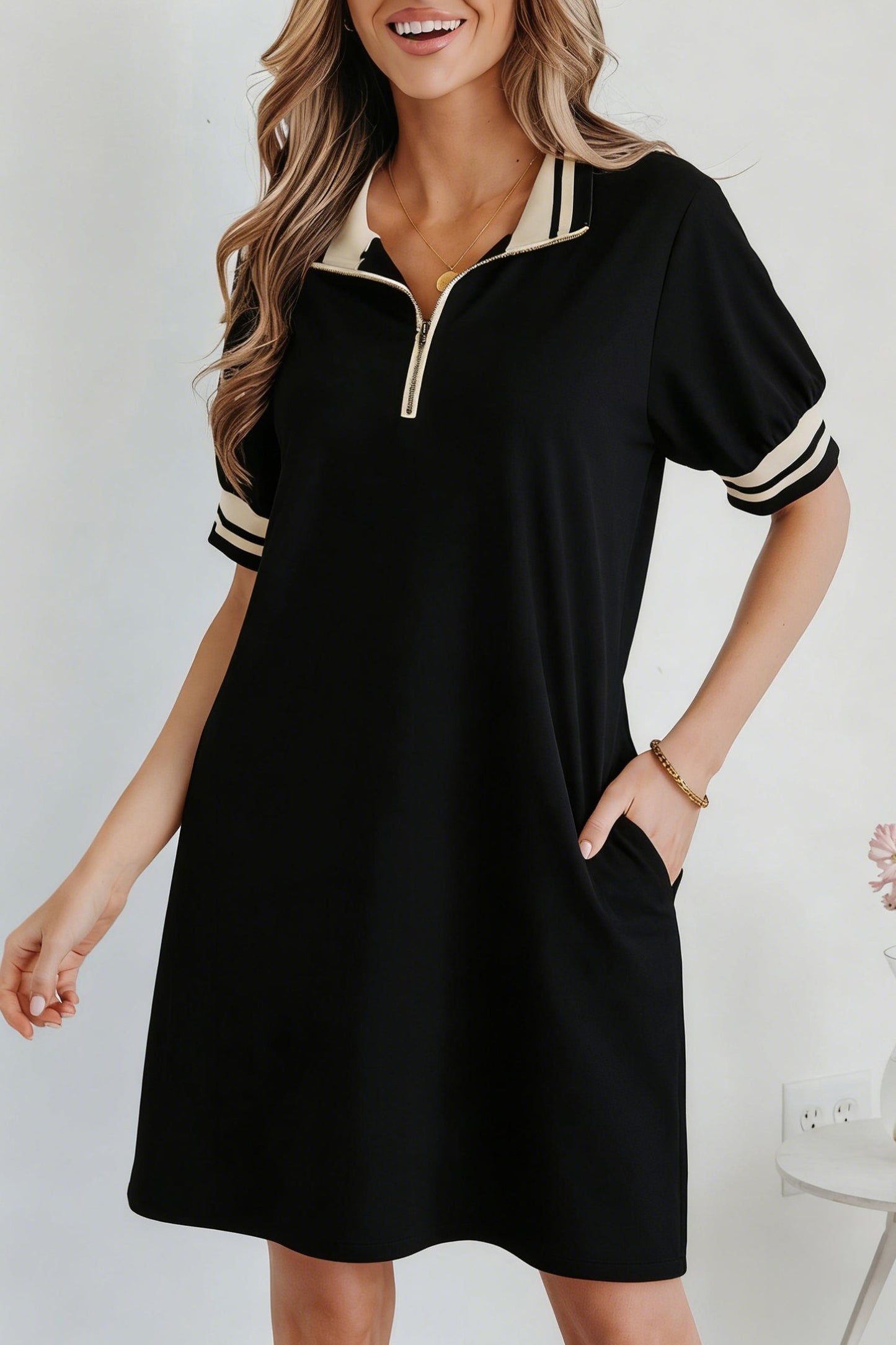 Threaded Pear Jovie Trim Preppy Polo Tee