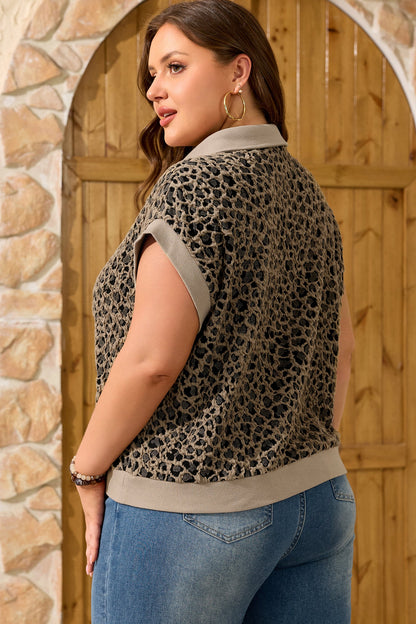 Threaded Pear Veda Collar Cuffed Sleeve PLUS Top