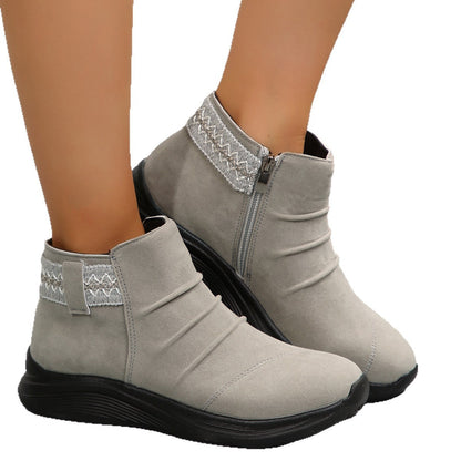Round-Toe Women’s Frosted Martin Boots