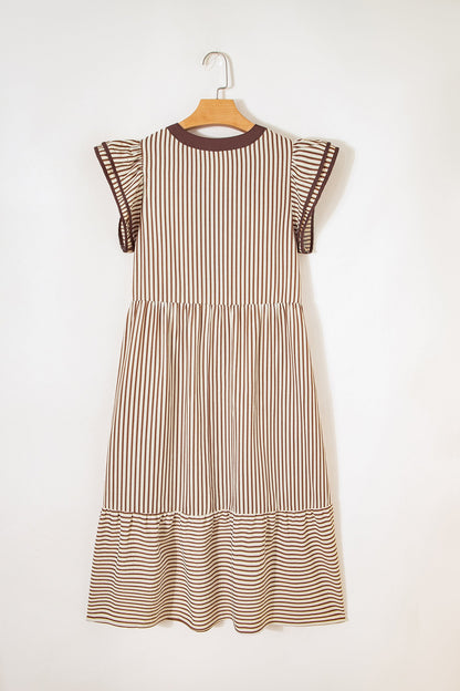 Threaded Pear Makenzie Contrast Trim Midi Dress