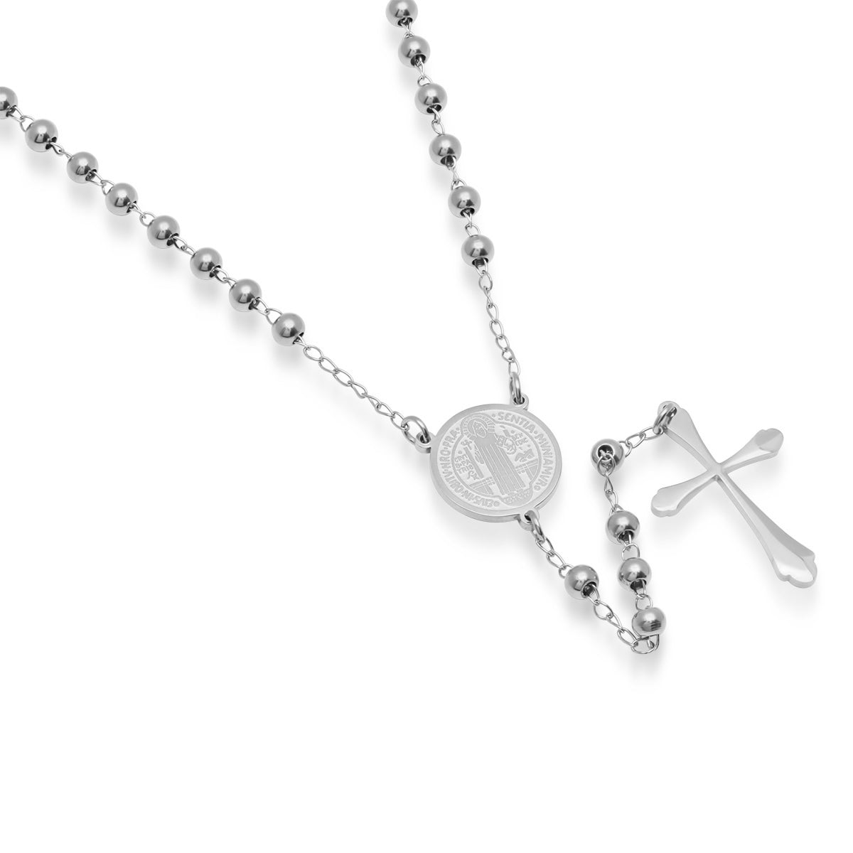 18K Gold Plated Stainless Steel Rosary Necklace