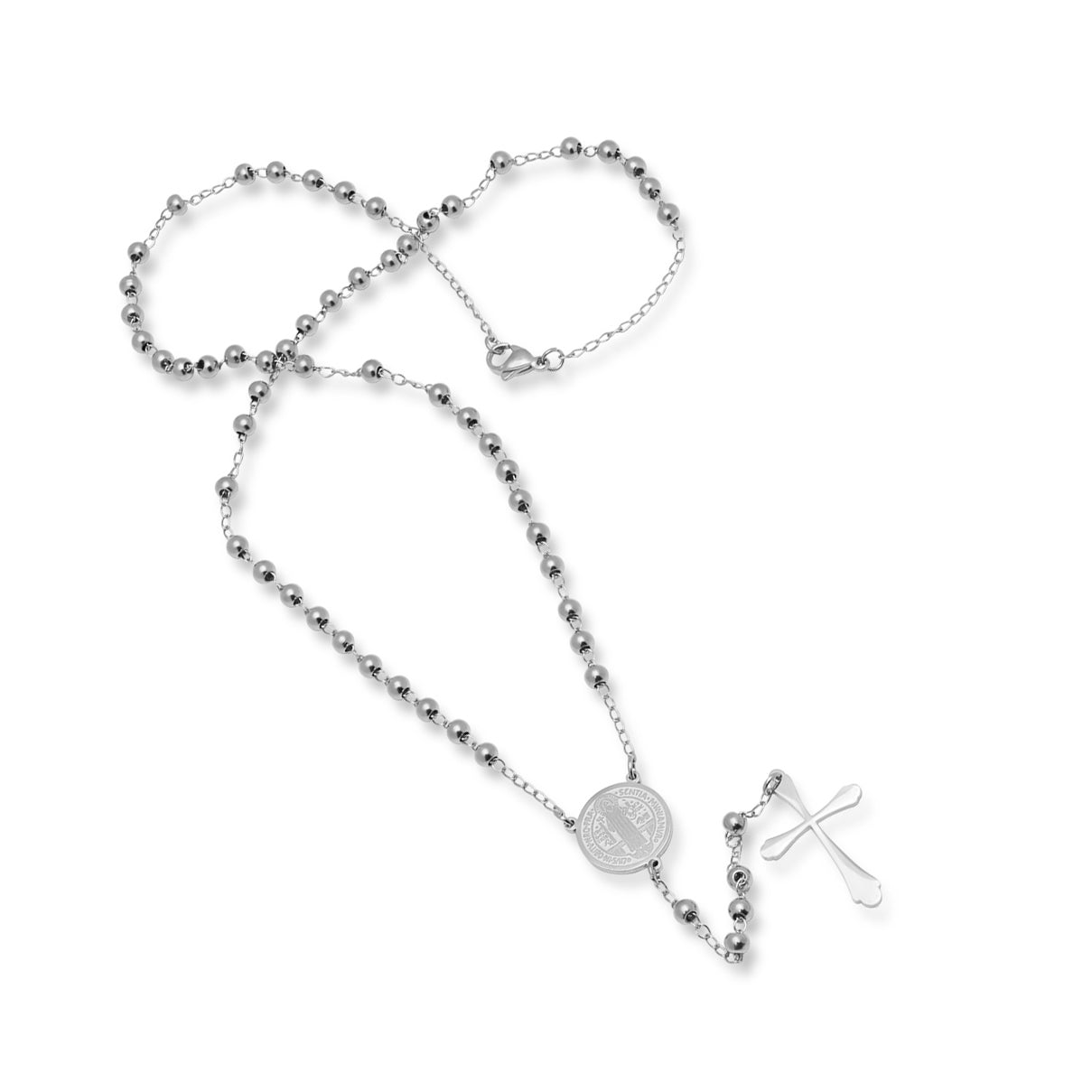 18K Gold Plated Stainless Steel Rosary Necklace