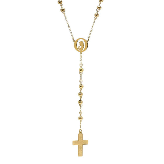 18k Gold Plated Serenity Prayer Rosary Necklace