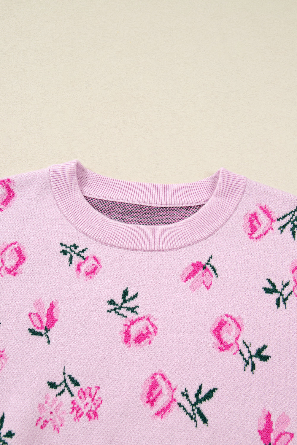 Threaded Pear Sophia Drop Shoulder Cropped Sweater