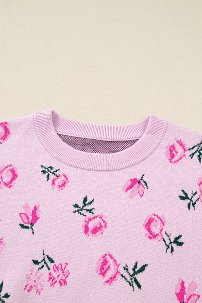 Threaded Pear Sophia Drop Shoulder Cropped Sweater