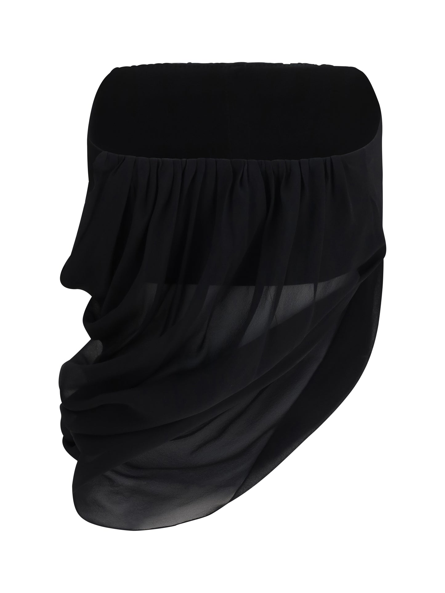 Top Draped Black Silk